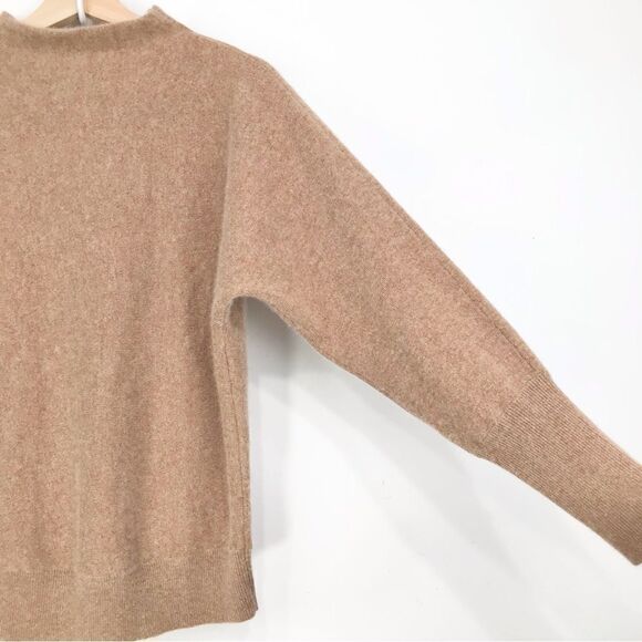 Magaschoni 100% Cashmere Super Soft Tan Funnel Neck Pullover Sweater - Picture 6 of 12